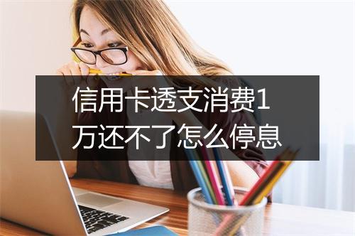 信用卡透支消费1万还不了怎么停息
