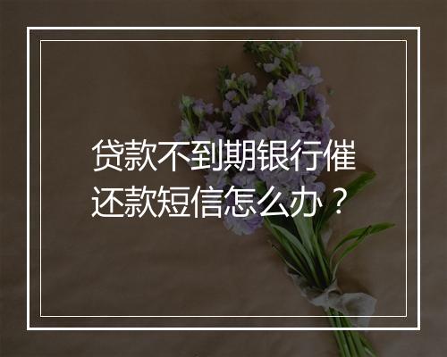 贷款不到期银行催还款短信怎么办？