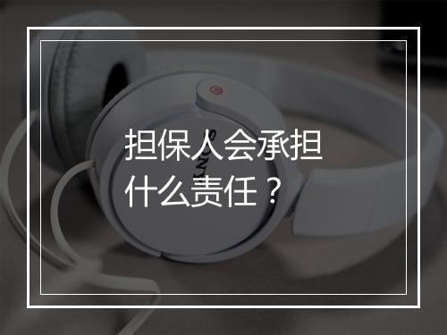 担保人会承担什么责任？