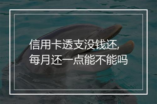 信用卡透支没钱还,每月还一点能不能吗