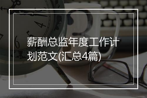 薪酬总监年度工作计划范文(汇总4篇)