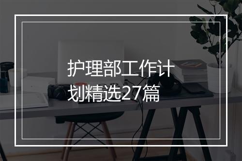 护理部工作计划精选27篇