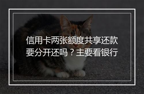 信用卡两张额度共享还款要分开还吗？主要看银行