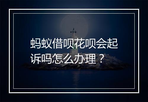 蚂蚁借呗花呗会起诉吗怎么办理？