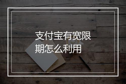 支付宝有宽限期怎么利用