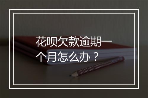 花呗欠款逾期一个月怎么办？