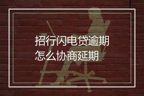招行闪电贷逾期怎么协商延期