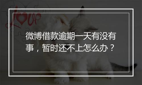 微博借款逾期一天有没有事，暂时还不上怎么办？