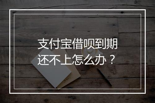 支付宝借呗到期还不上怎么办？