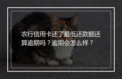 农行信用卡还了最低还款额还算逾期吗？逾期会怎么样？