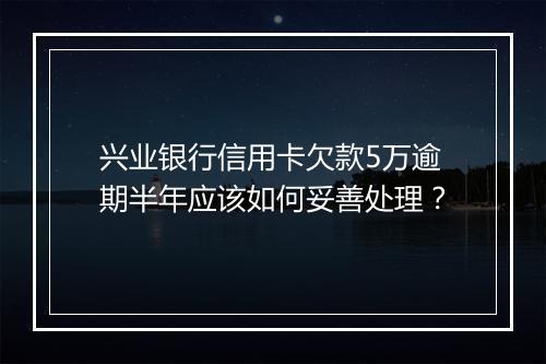兴业银行信用卡欠款5万逾期半年应该如何妥善处理？