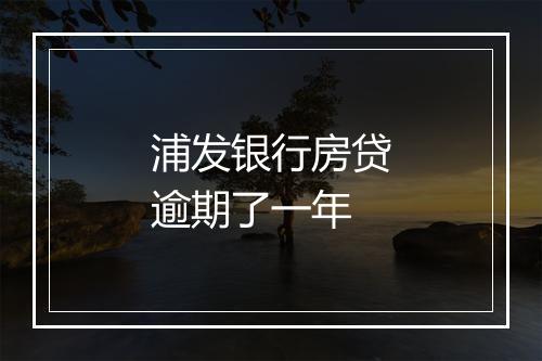 浦发银行房贷逾期了一年