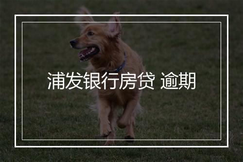 浦发银行房贷 逾期