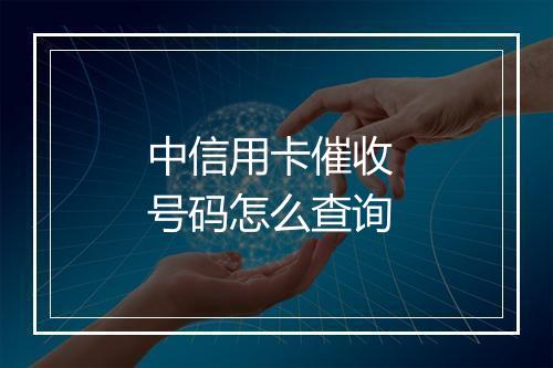 中信用卡催收 号码怎么查询