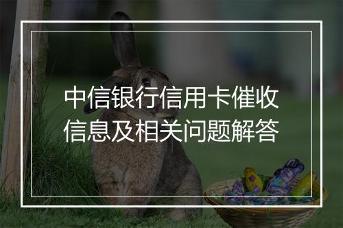 中信银行信用卡催收信息及相关问题解答