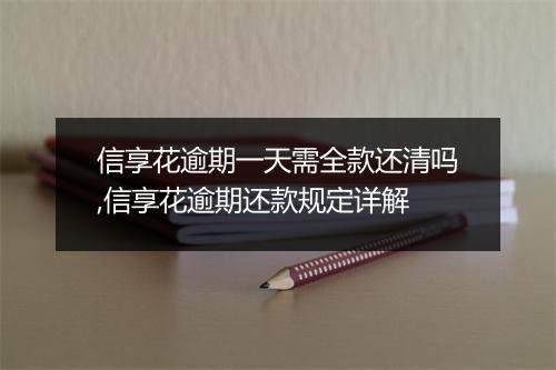 信享花逾期一天需全款还清吗,信享花逾期还款规定详解