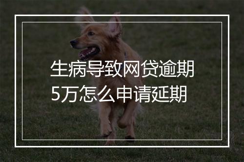 生病导致网贷逾期5万怎么申请延期