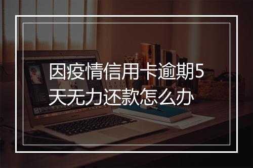 因疫情信用卡逾期5天无力还款怎么办