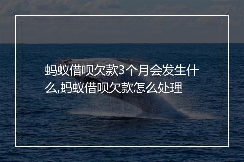 蚂蚁借呗欠款3个月会发生什么,蚂蚁借呗欠款怎么处理