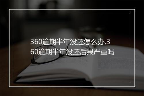 360逾期半年没还怎么办,360逾期半年没还后果严重吗