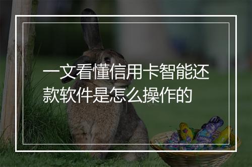 一文看懂信用卡智能还款软件是怎么操作的