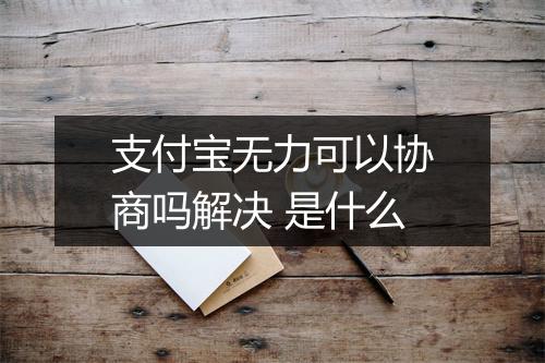 支付宝无力可以协商吗解决 是什么