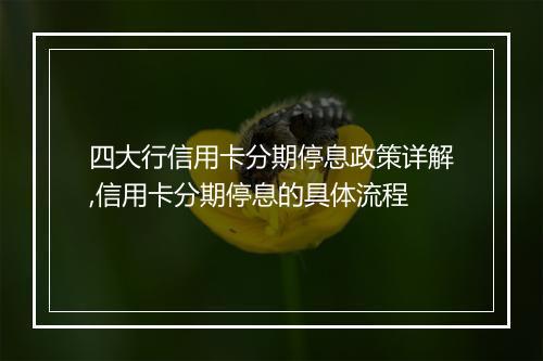 四大行信用卡分期停息政策详解,信用卡分期停息的具体流程