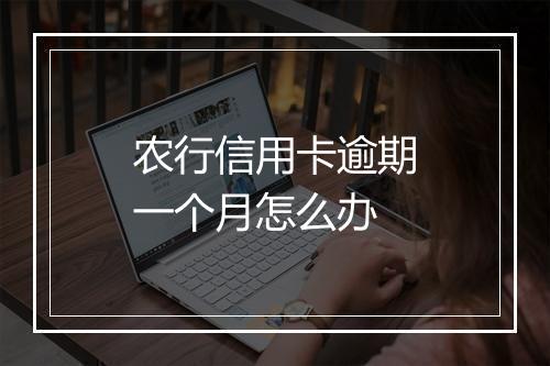 农行信用卡逾期一个月怎么办