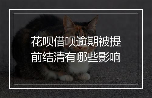 花呗借呗逾期被提前结清有哪些影响