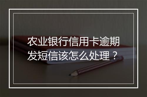 农业银行信用卡逾期发短信该怎么处理？