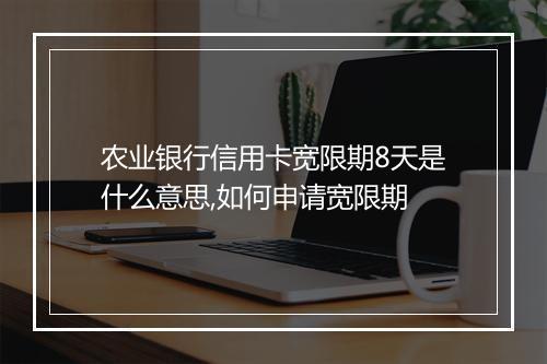 农业银行信用卡宽限期8天是什么意思,如何申请宽限期