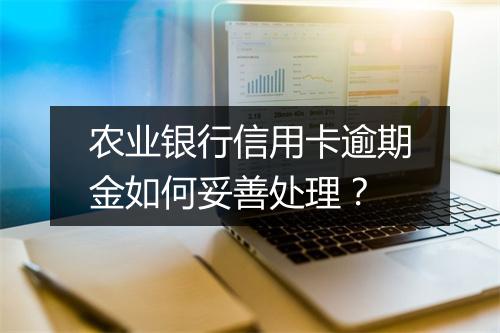 农业银行信用卡逾期金如何妥善处理？