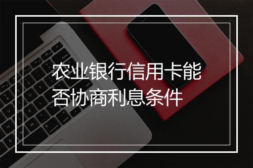 农业银行信用卡能否协商利息条件