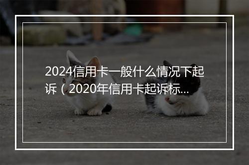 2024信用卡一般什么情况下起诉（2020年信用卡起诉标准）