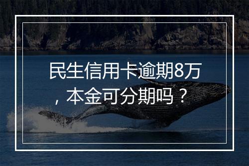 民生信用卡逾期8万，本金可分期吗？