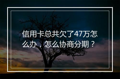 信用卡总共欠了47万怎么办，怎么协商分期？