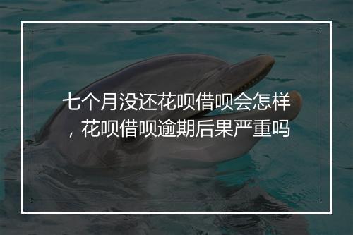七个月没还花呗借呗会怎样，花呗借呗逾期后果严重吗