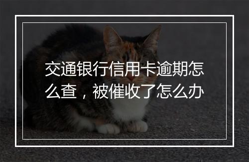 交通银行信用卡逾期怎么查，被催收了怎么办