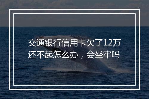 交通银行信用卡欠了12万还不起怎么办，会坐牢吗