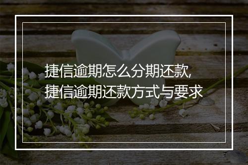 捷信逾期怎么分期还款,捷信逾期还款方式与要求