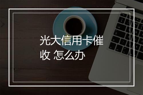 光大信用卡催收 怎么办
