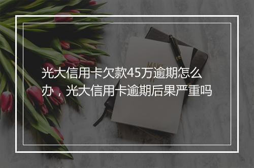 光大信用卡欠款45万逾期怎么办，光大信用卡逾期后果严重吗