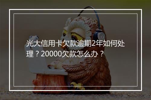 光大信用卡欠款逾期2年如何处理？20000欠款怎么办？