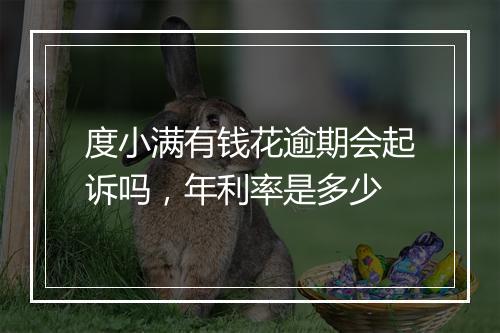 度小满有钱花逾期会起诉吗，年利率是多少