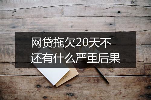 网贷拖欠20天不还有什么严重后果