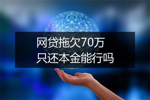 网贷拖欠70万只还本金能行吗