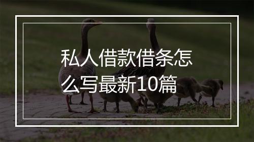 私人借款借条怎么写最新10篇