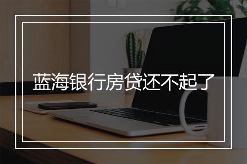 蓝海银行房贷还不起了