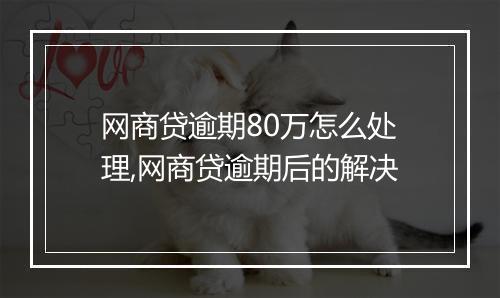 网商贷逾期80万怎么处理,网商贷逾期后的解决