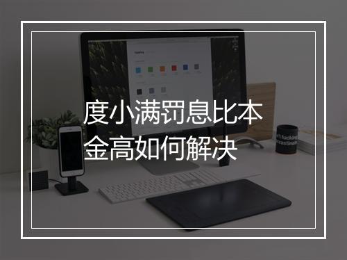 度小满罚息比本金高如何解决